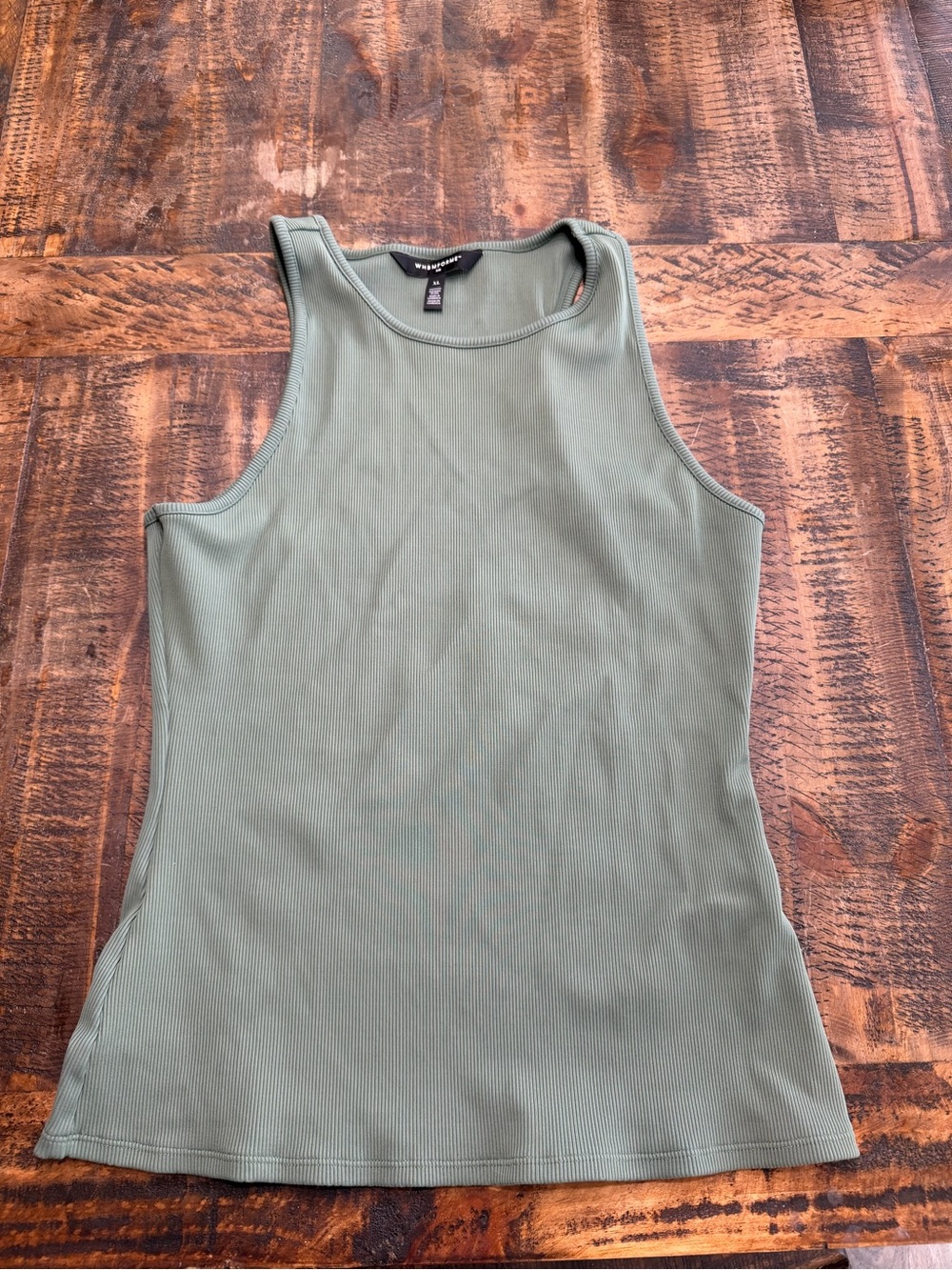 White House Black Market Olive Ribbed Tank